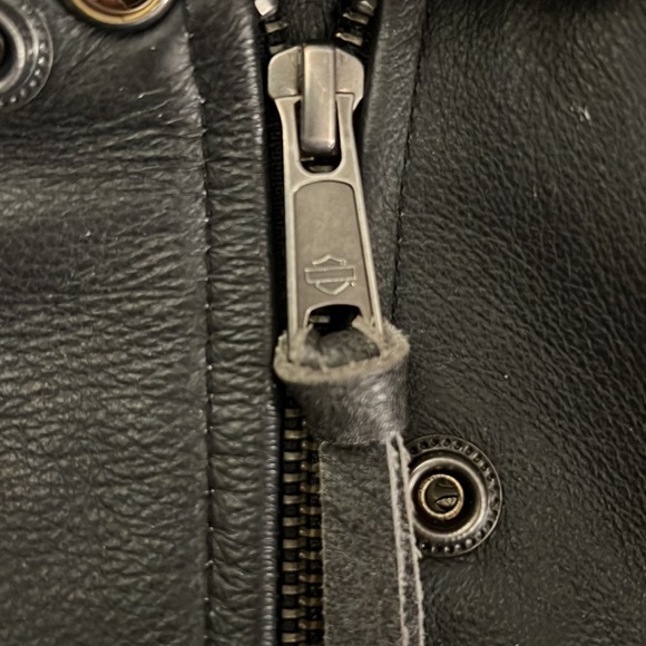 ππ₯Womenβs Genuine Harley-Davidson Bezel Collar Black Leather Jacketππ₯π - Picture 13 of 17